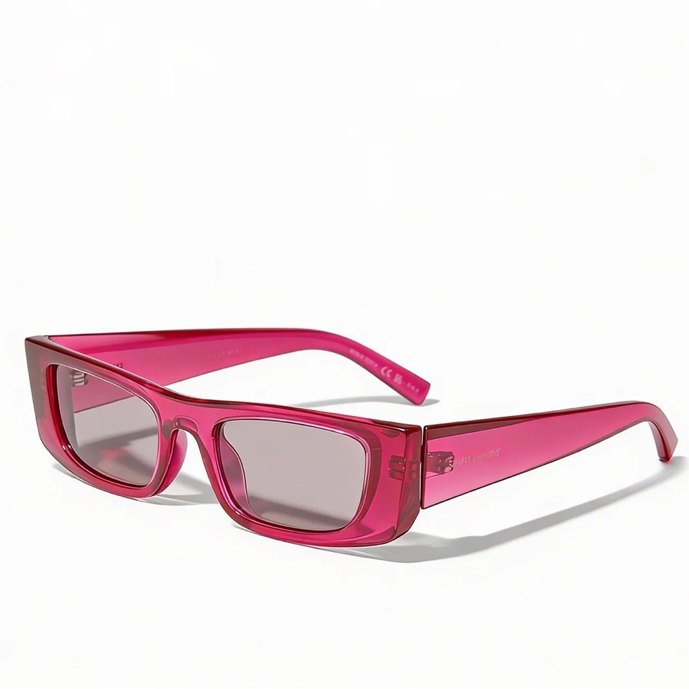 New! Saint Laurent Transparent Pink Sunglasses, SL553 003, Unisex, Authentic